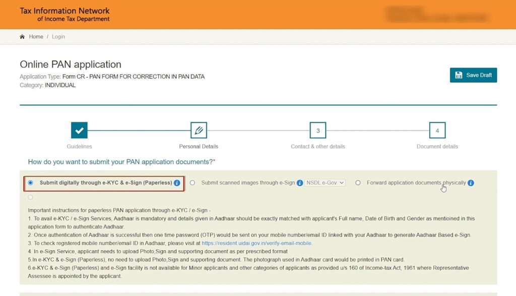 Submit digitally through e-KYC & e-Sign (Paperless)